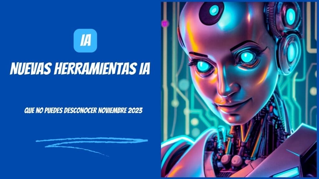 Una imagen de un robot con ojos azules que muestra la tecnología de vanguardia de noviembre de 2023.