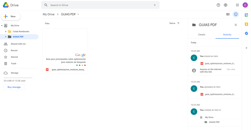 Incrustar un PDF en WordPress desde Google Drive – Los ficheros en google drive Incrustar un PDF en WordPress desde Google Drive