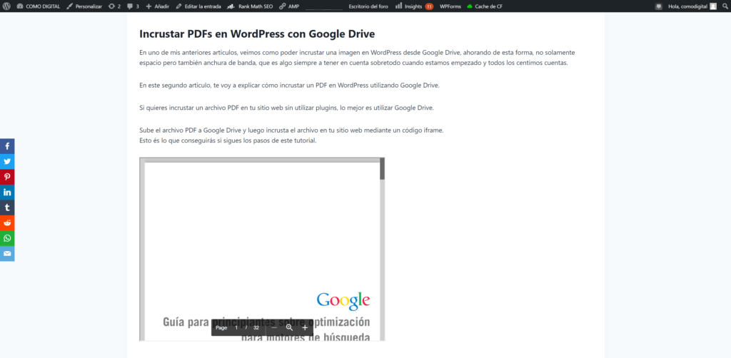como incrustar un pdf en wordpress desde google drive como incrustar un pdf en wordpress desde google drive