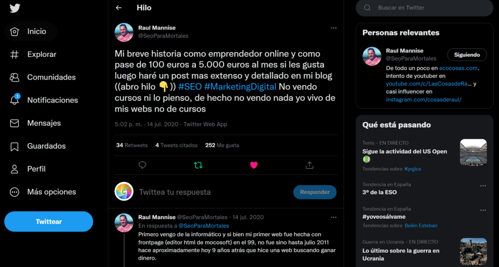 Guardar un hilo de Twitter con el bot Guardar un hilo de Twitter con el bot