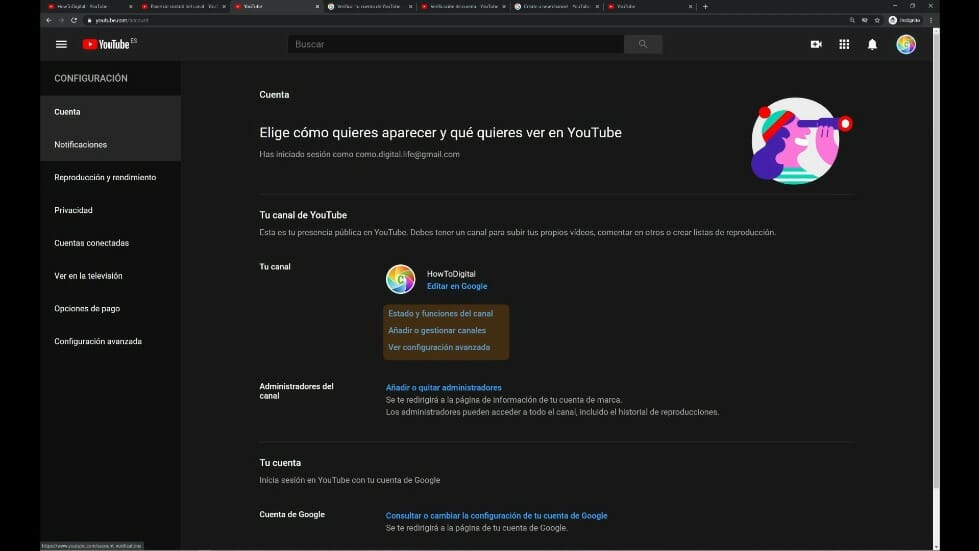 crear un canal de youtube: Definir el canal