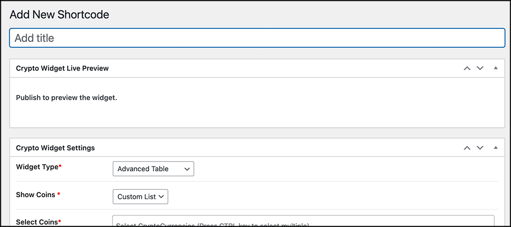 Cómo añadir un ticker de criptomonedas a WordPress – Título del widget Cómo añadir un ticker de criptomonedas a WordPress – Título del widget