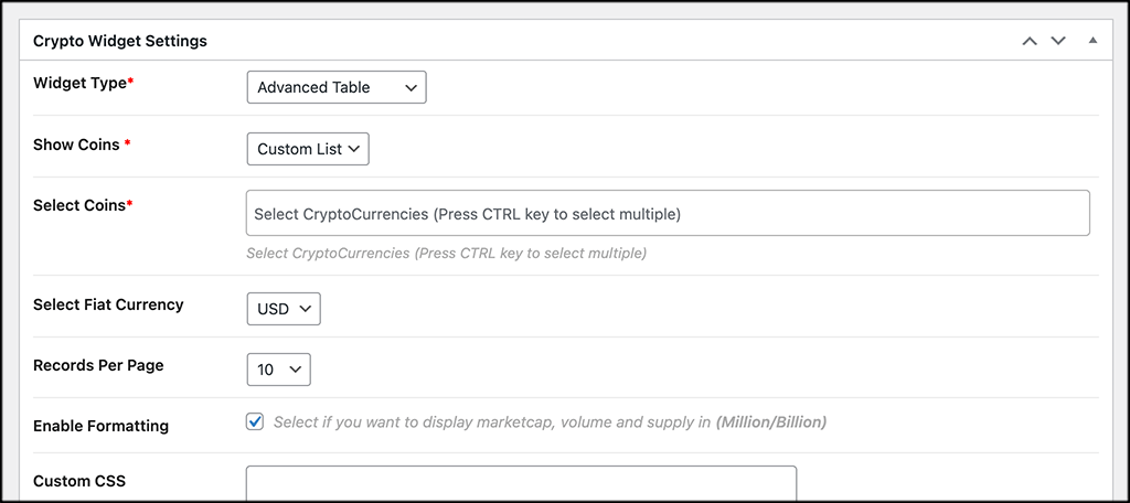 Cómo añadir un ticker de criptomonedas a WordPress – Ajustes del widget de criptografía Cómo añadir un ticker de criptomonedas a WordPress – Ajustes del widget de criptografía