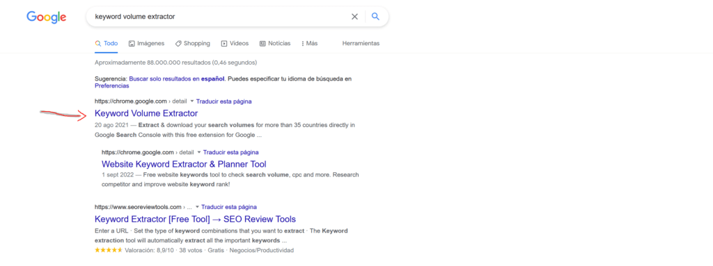 Cómo monitorizar palabras clave - Keyword Volume Extractor