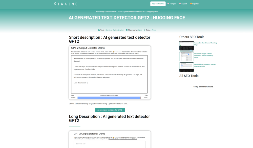 Detectores de textos artificiales – TWAINO Detectores de textos artificiales – TWAINO