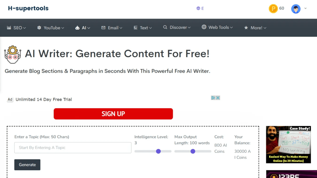 IA para escribir texto : h-supertools generador de IA IA para escribir texto : h-supertools generador de IA