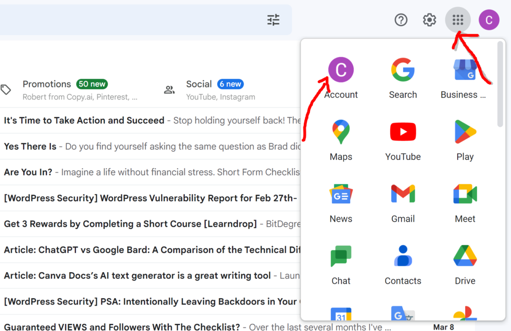 cómo eliminar la cuenta de gmail - Acceder a la cuenta de google