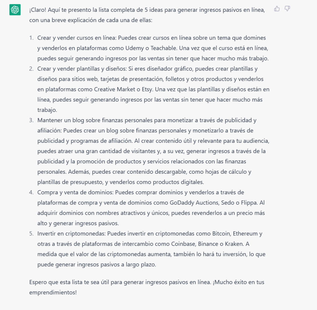 GANAR DINERO ONLINE – Ideas de contenido con Chat GPT GANAR DINERO ONLINE - Ideas de contenido con Chat GPT