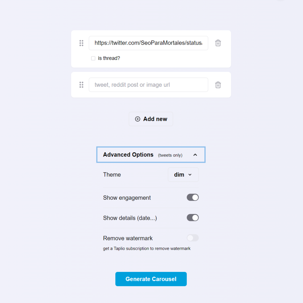 Cómo convertir un hilo de Twitter en un PDF – Opciones avanzadas de la aplicacion Cómo convertir un hilo de Twitter en un PDF - Opciones avanzadas de la aplicacion