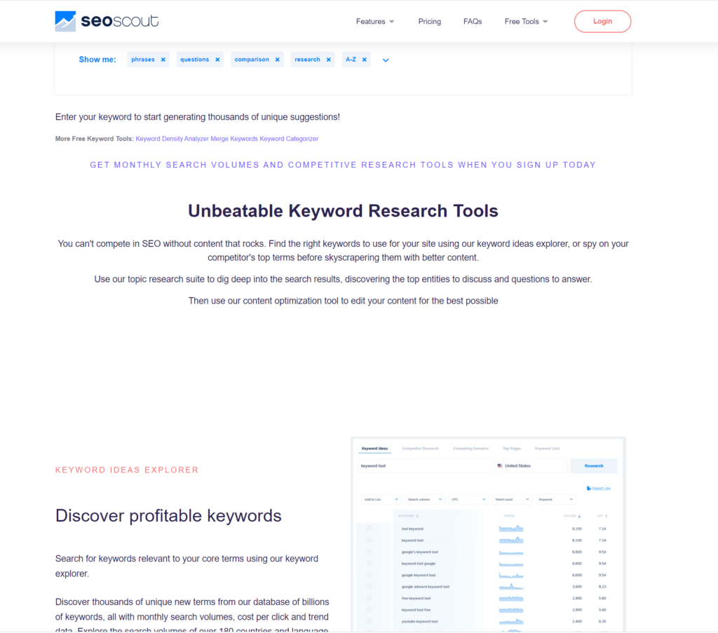 herramientas gratuitas de investigación de palabras clave – Keyword-In