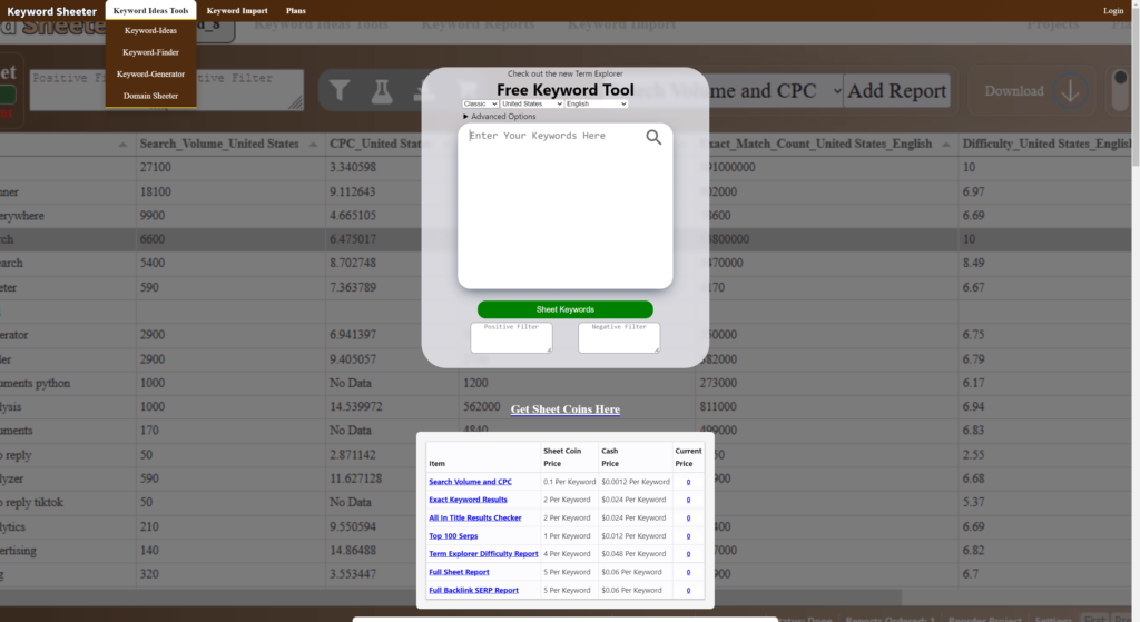 herramientas gratuitas de investigación de palabras clave – KeywordSheeter herramientas gratuitas de investigación de palabras clave – KeywordSheeter