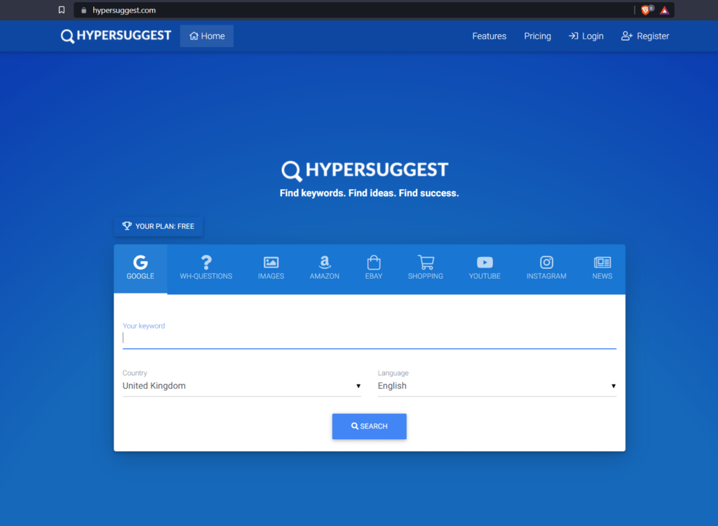 Mejores herramientas gratuitas de búsqueda de palabras clave HyperSuggest Mejores herramientas gratuitas de búsqueda de palabras clave HyperSuggest
