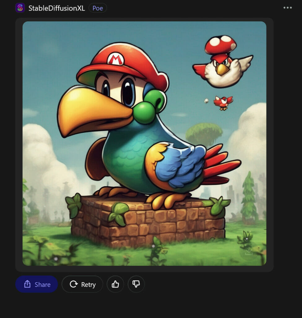 Una captura de pantalla de un personaje de Nintendo con un pájaro que muestra las novedades en Octubre de 2023.