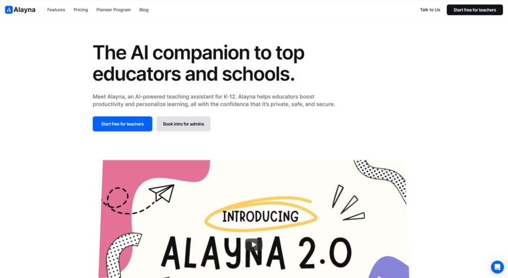 Las mejores Herramientas de IA para profesores: Alayna AI - Comparación de herramientas de IA con los mejores educadores y escuelas con experiencia en el aula.