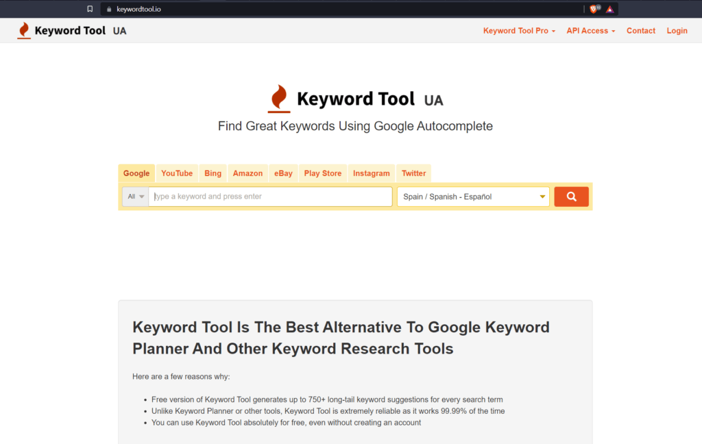 Mejores herramientas gratuitas de búsqueda de palabras clave Keywordtool Mejores herramientas gratuitas de búsqueda de palabras clave Keywordtool