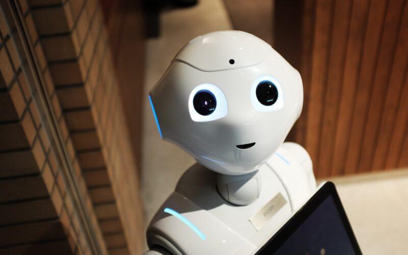 high angle photo of robot